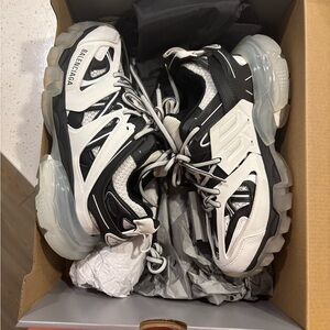 Balenciaga Black and White Athletic Shoes